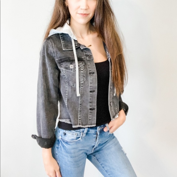 **SOLD** Hooded Denim Jacket - Picture 1 of 3